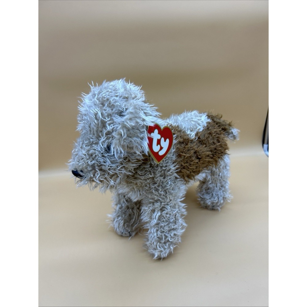 Ty Beanie Babies Toffee Dog Plush Brown White Terrier With Tag Korea Vintage 16"